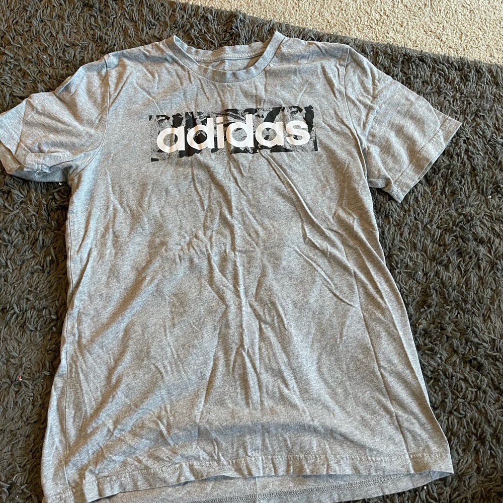 Adidas script logo tshirt.